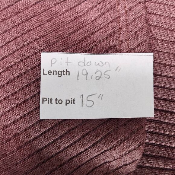 Michael Lauren Mauve Ribbed Knit One Shoulder Top Ruffle Accent NWT Size Large - Picture 11 of 11